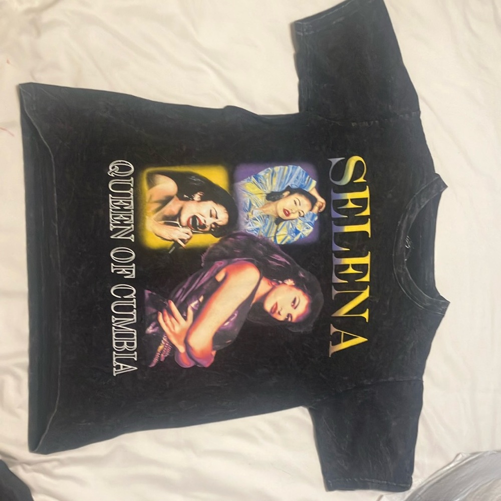 Selena Black Graphic Kids T-Shirt